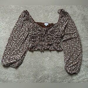 Brown long-sleeve top
